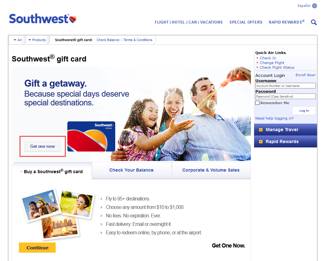gift southwest travel funds