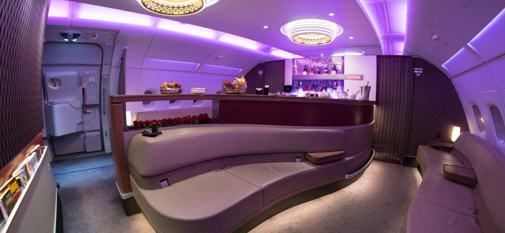 Qatar Airways A380 onboard bar