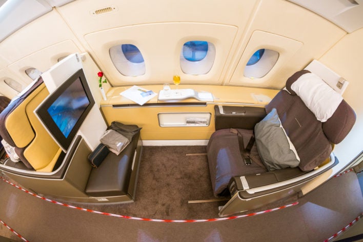 Lufthansa Airbus A380 First Class Sitzplatz