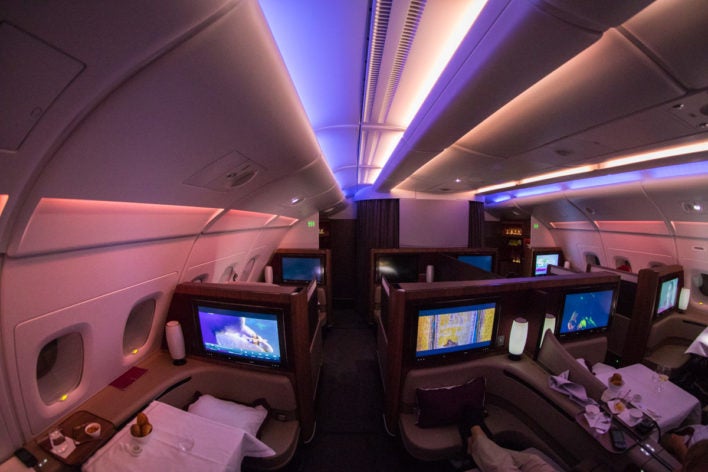 Katar A380 First Class Cabin