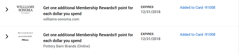 Amex Offers 2x points