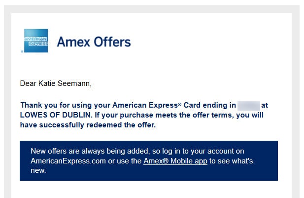 Amex Offers Email