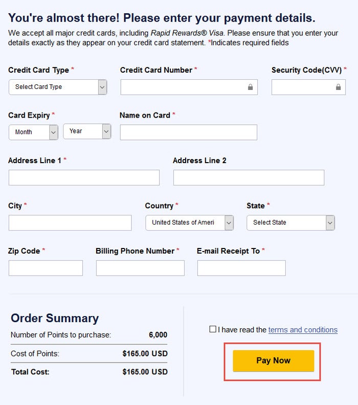 How To Buy Southwest Points