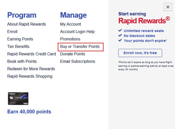 How To Buy Southwest Points