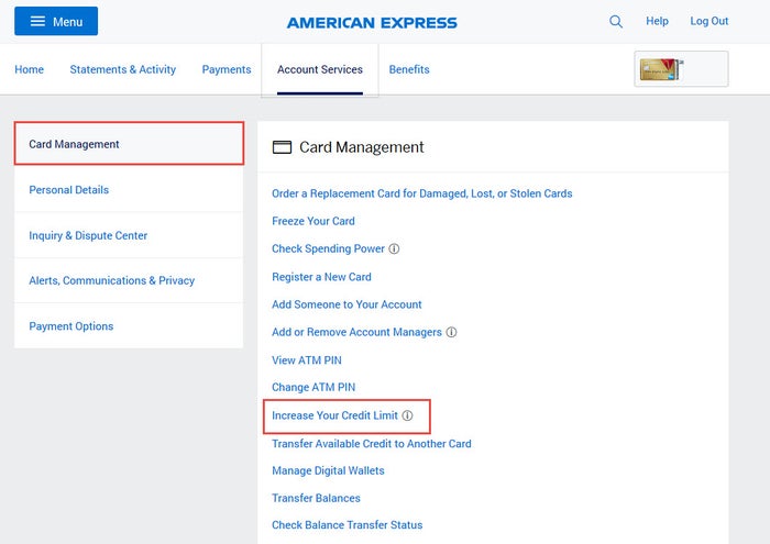 How To Request An Amex Credit Limit Increase Online 2 How To Request An Amex Credit Limit Increase Online