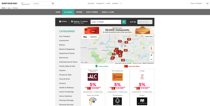 Shop Your Way Program - Card Link Local Offers