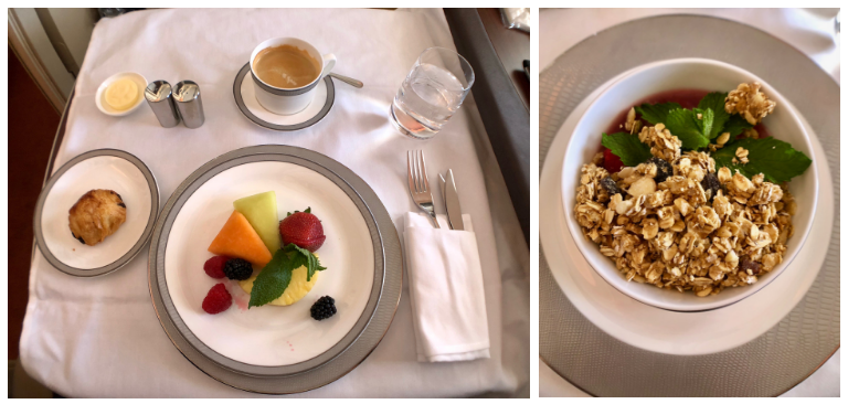 Singapore Airlines First Class Suites JFK to Frankfurt - Breakfast