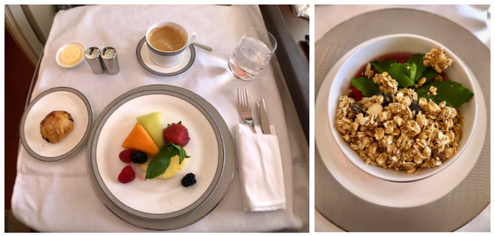 Singapore Airlines First Class Suites JFK to Frankfurt - Breakfast