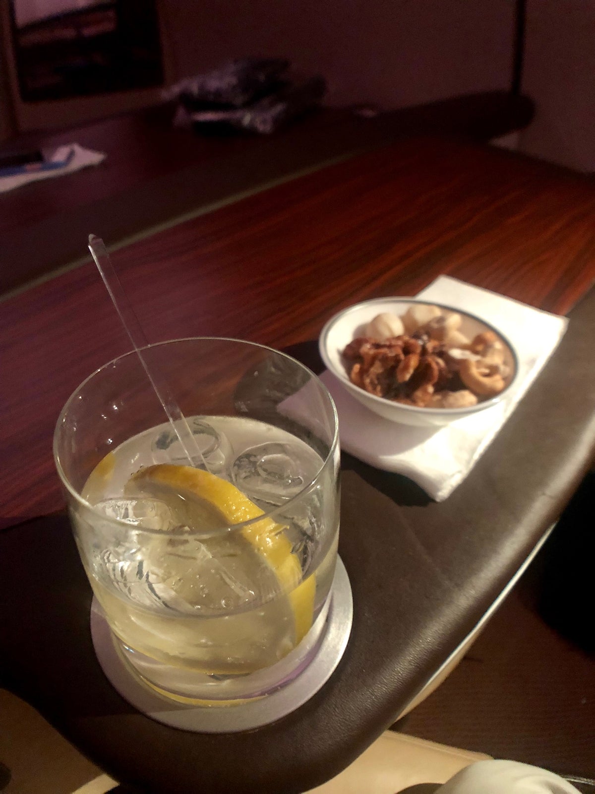 Singapore Airlines First Class Suites Singapore to Sydney - Drinks and Nuts