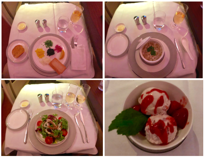 Singapore Suites First Class - JFK to Frankfurt - Dinner Service