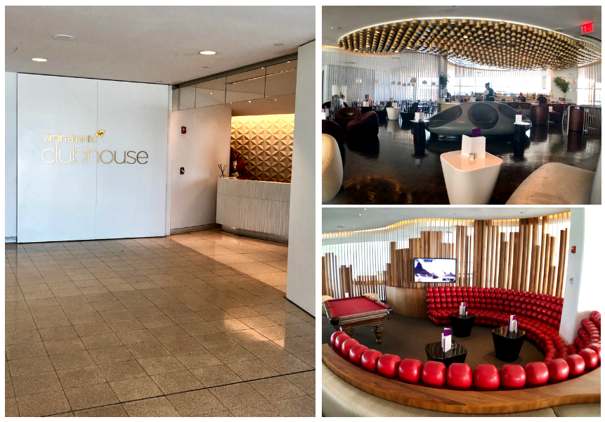Virgin Clubhouse lounge at JFK