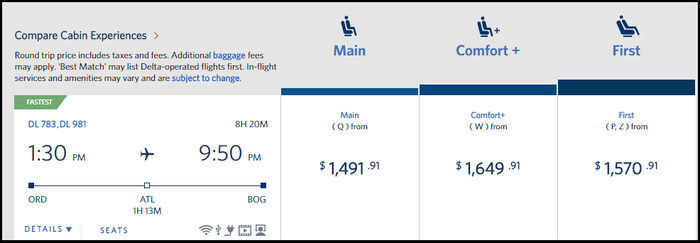 Delta flight comparisons flight cost comparison