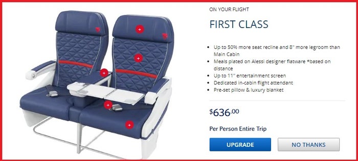 Delta purchase upgrade Delta Upgrade Purchase example