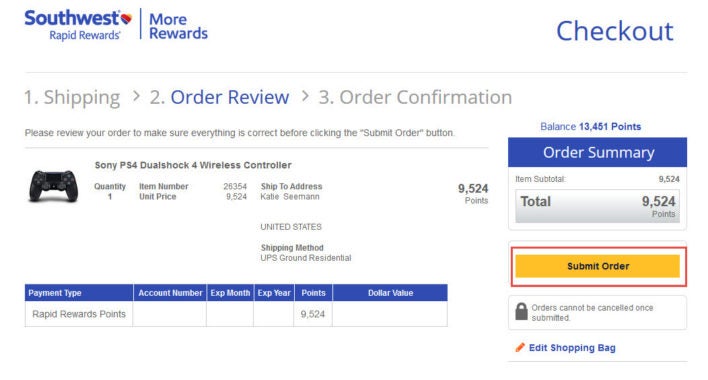 More Rewards Shopping checkout