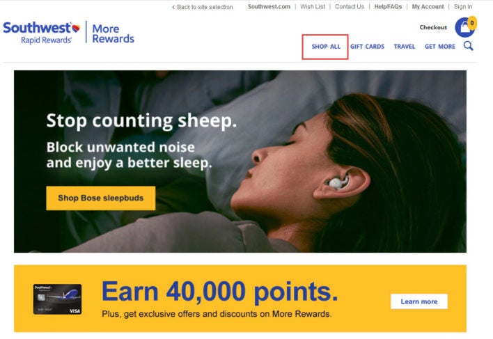 Southwest More Rewards - Shop All