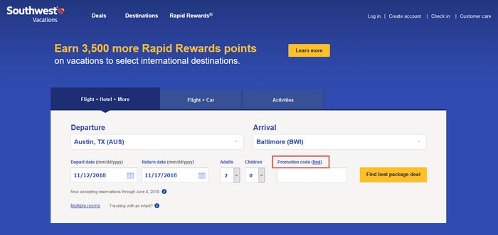 Southwest Vacations Promo Code