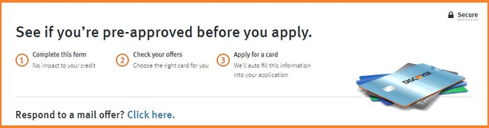 Discover card pre-approval