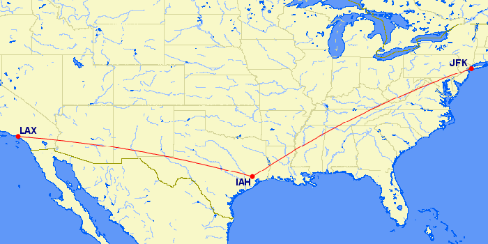 LAX-IAH-JFK LAX-IAH-JFK