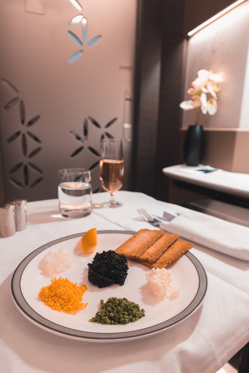 Singapore Airlines new A380 First Suite Caviar