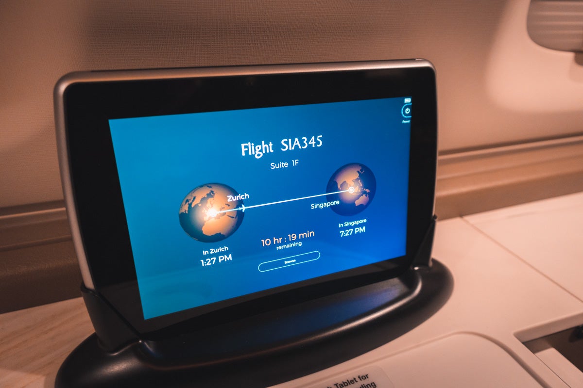 Singapore Airlines new A380 First Suite Tablet