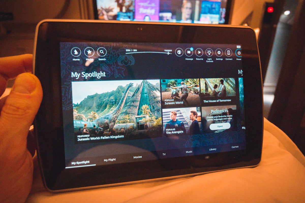 Singapore Airlines new A380 First Suite Tablet