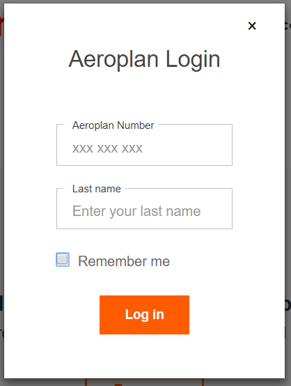 Air Canada Aeroplan eStore Shopping Portal Account