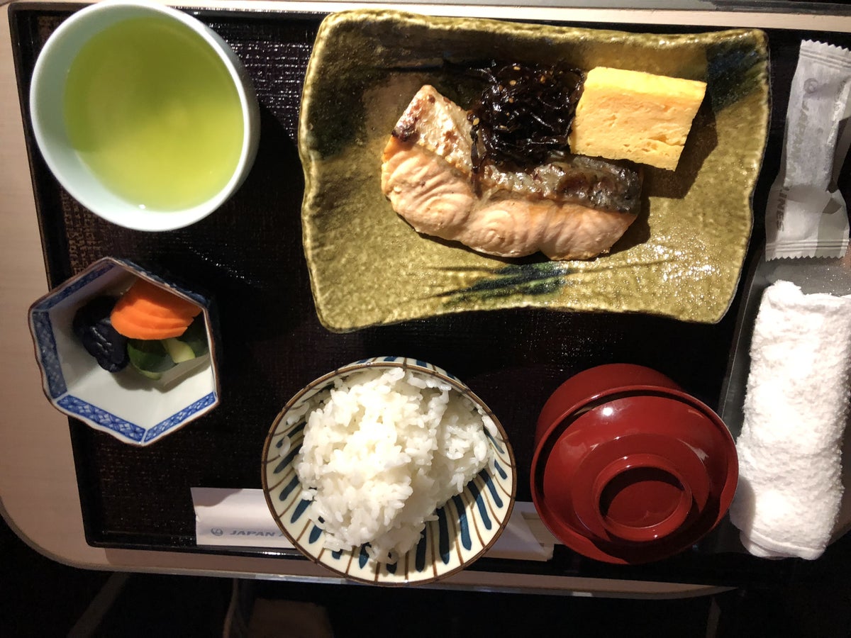 Grilled Salmon Japan Airlines 777 business class