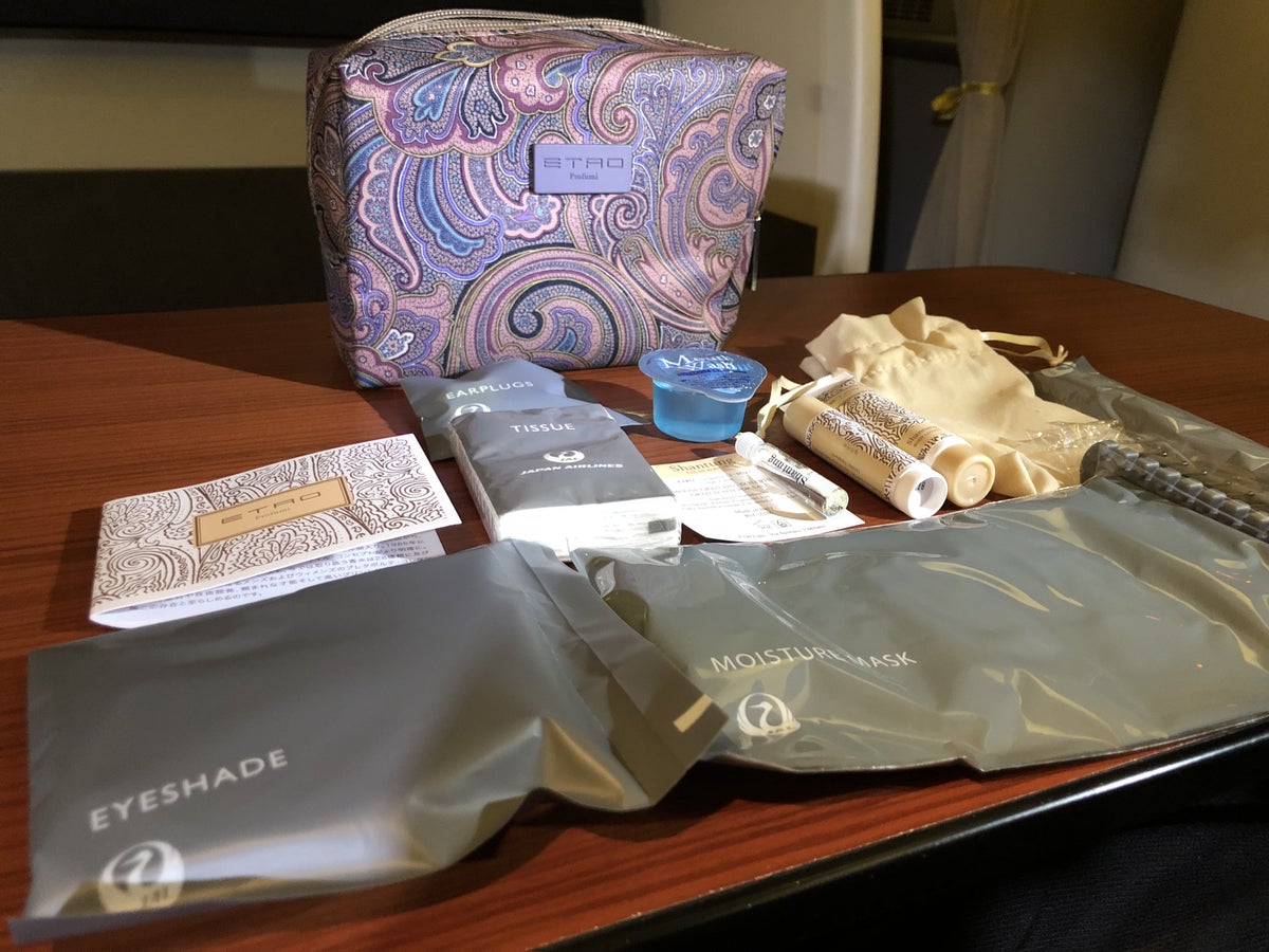 Japan Airlines 777 First Class Amenity Kit Spread