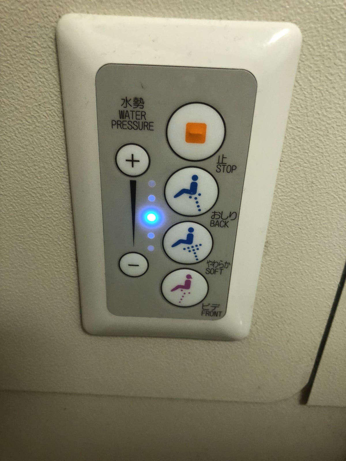 Japan Airlines 777 First Class Bidet Buttons