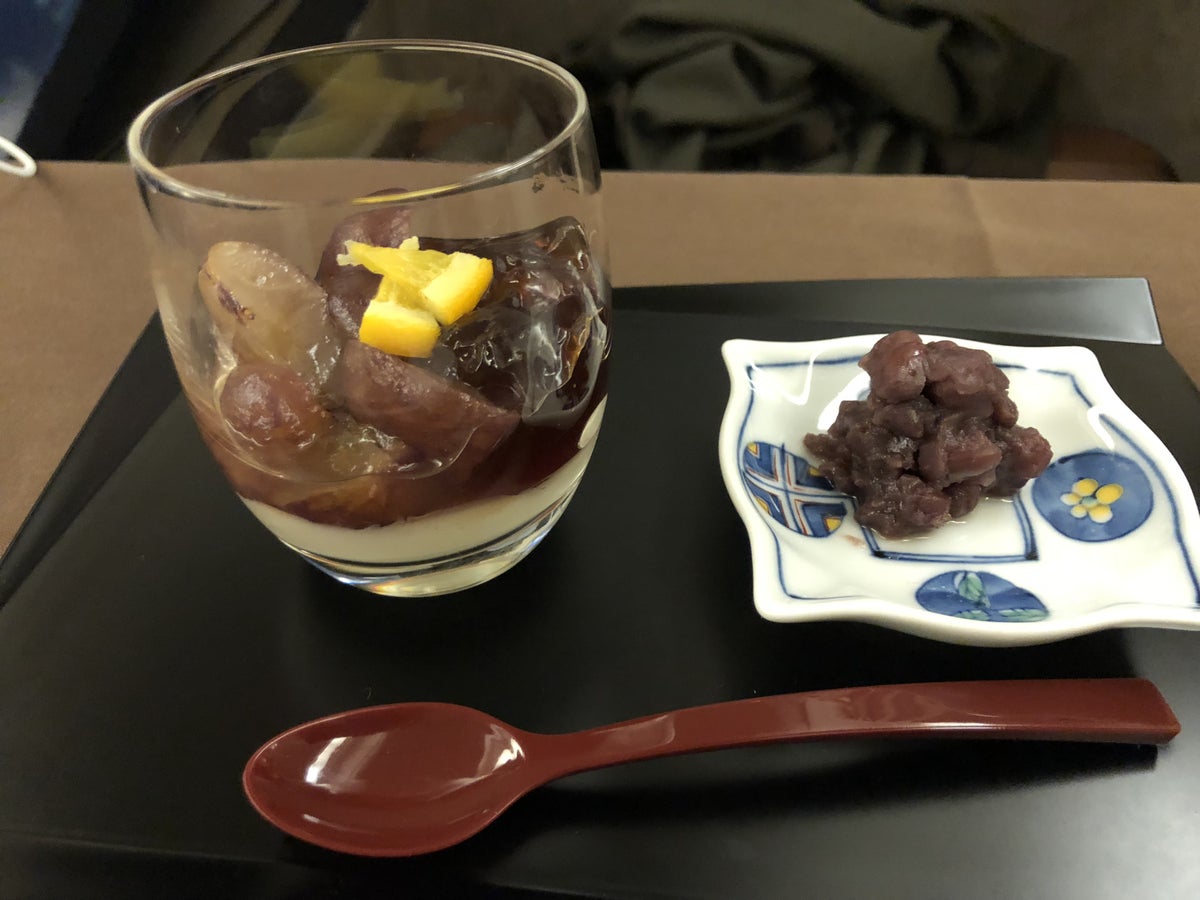 Japan Airlines 777 First Class Dessert