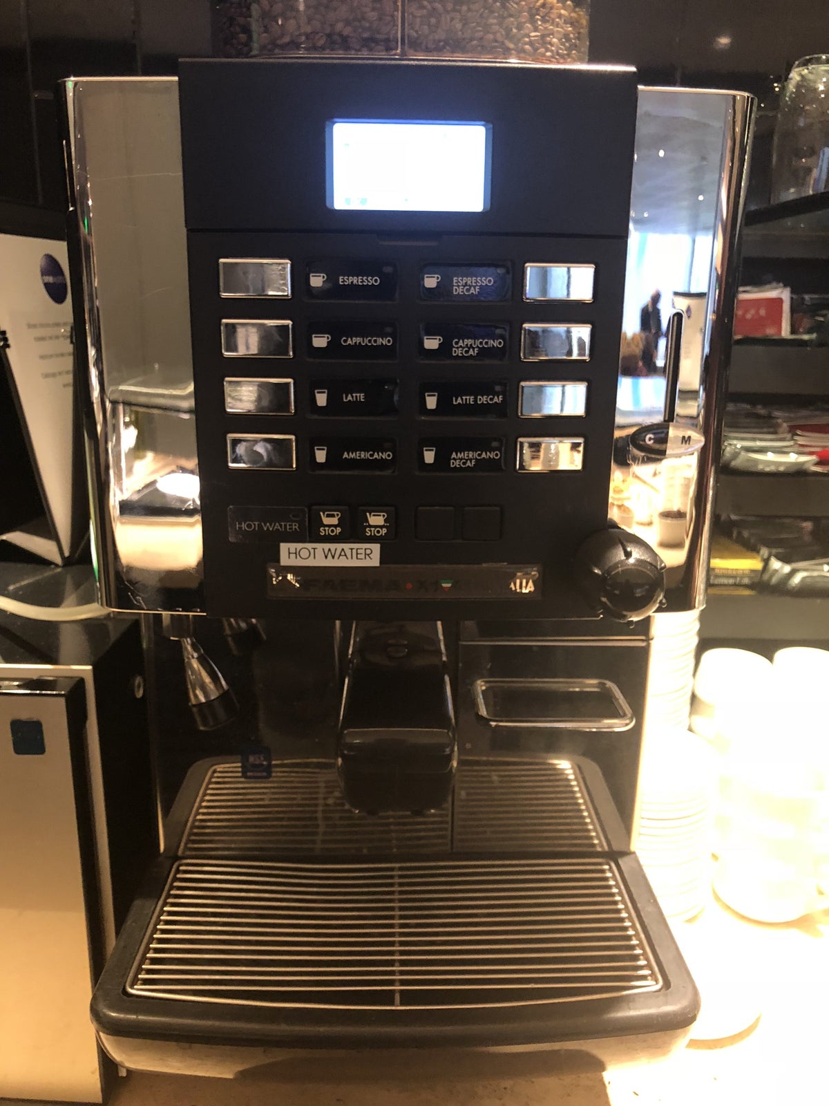 Espresso Machine at Oneworld Business Class Lounge LAX