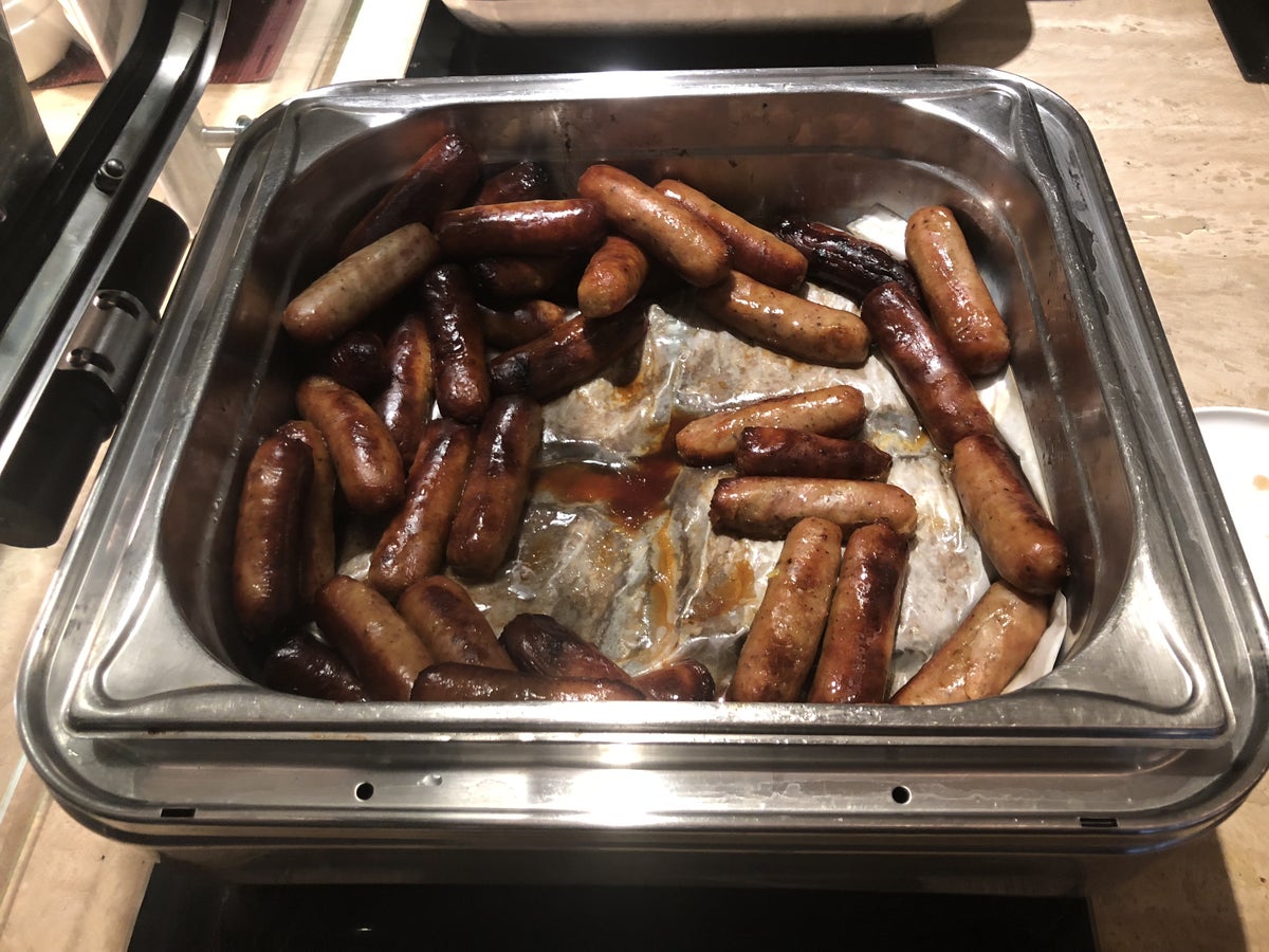 Sausages at Oneworld Business Class Lounge LAX