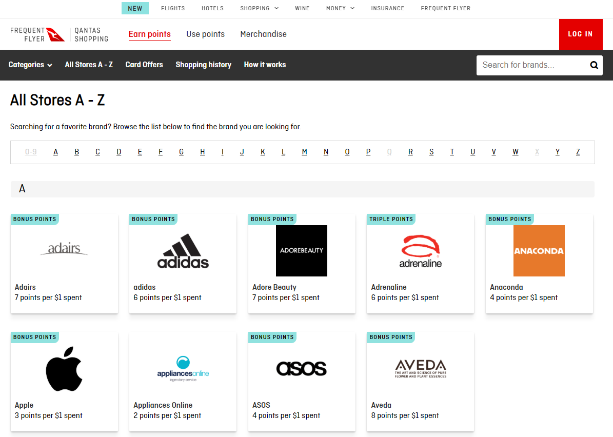 Qantas Shopping Online Shopping Portal Browse Retailers