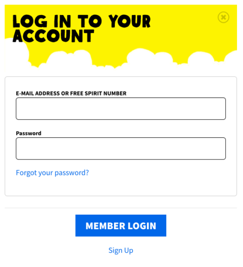 spirit airlines login page