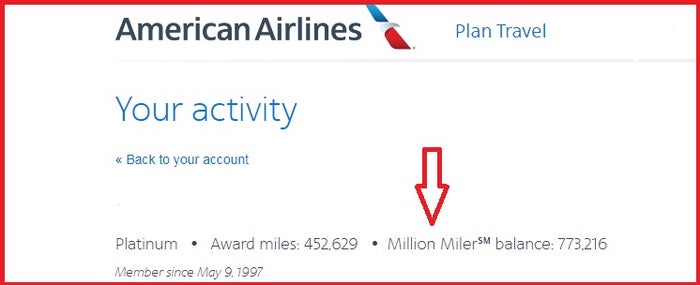 AA Million Miler AA Million Miler
