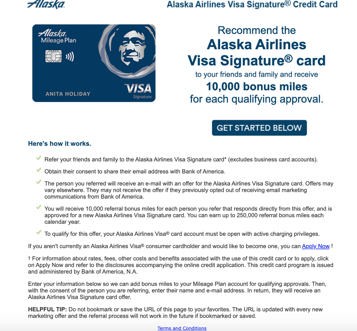 Alaska Airlines Visa Referral 8312022