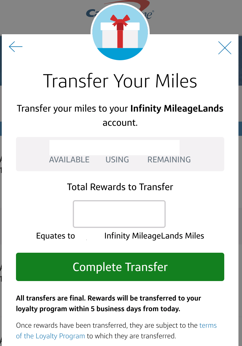 Capital One Transfer Miles 