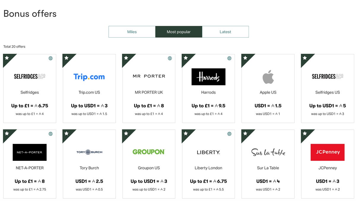 Cathay Pacific Milesback bonus offers page