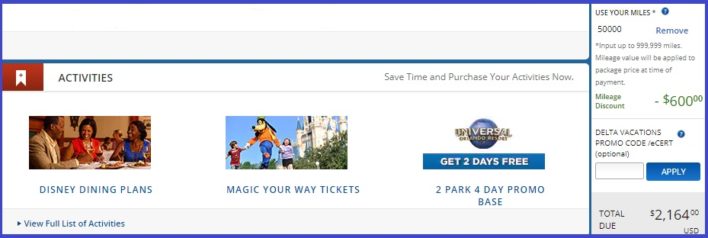 Delta Miles for Experiences