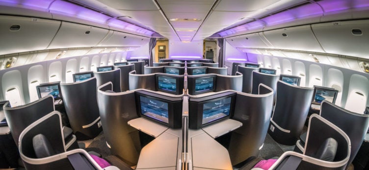 Virgin Australia 777 the business Cabin