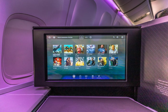 Virgin Australia 777 the business IFE