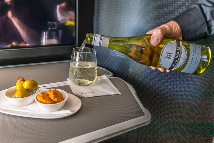 Virgin Australia 777 the business Food and Beverage