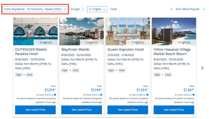AA Vactions Destinations 2 AA vacation destinations deals