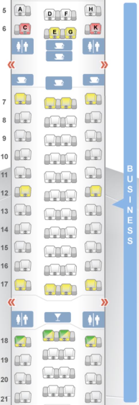 ANA 777-300 (212) Business Class Seat Map