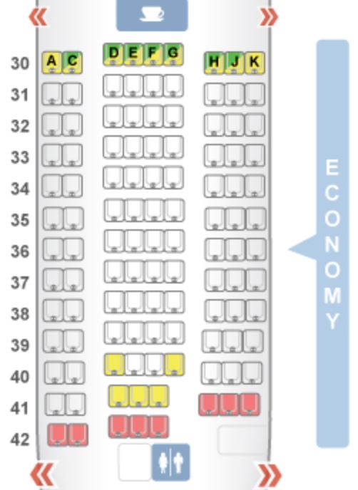 ANA 777-300 (212) Economy Class Seat Map