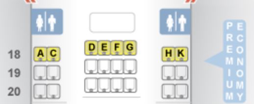 ANA 777-300 (264) Premium Economy Class Seat Map