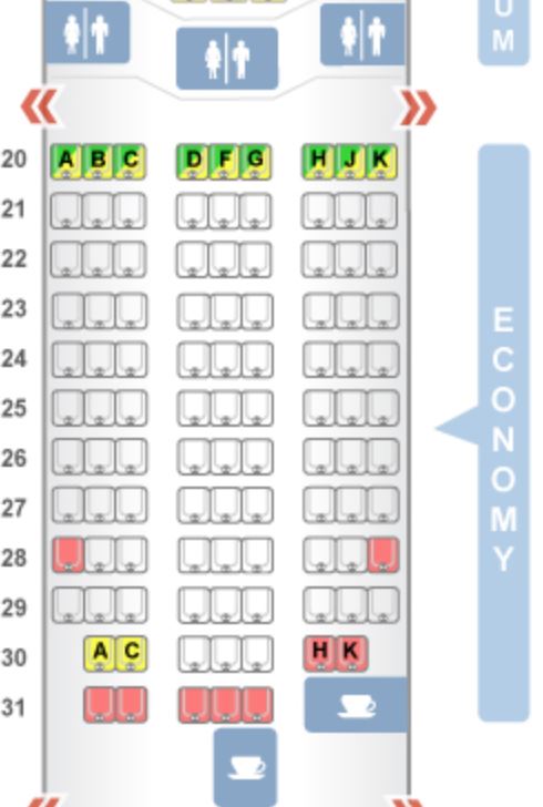 ANA 787-8 Economy Seat Map