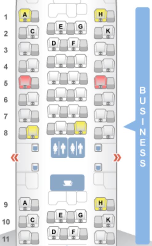 ANA 787-9 Business Class Seat Map