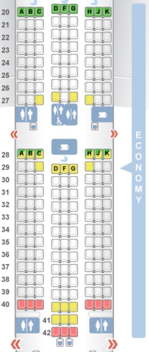 ANA 787-9 Economy Class Seat Map