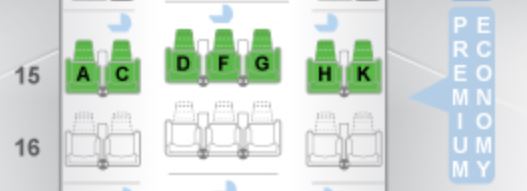 ANA 787-9 Premium Economy Class Seat Map